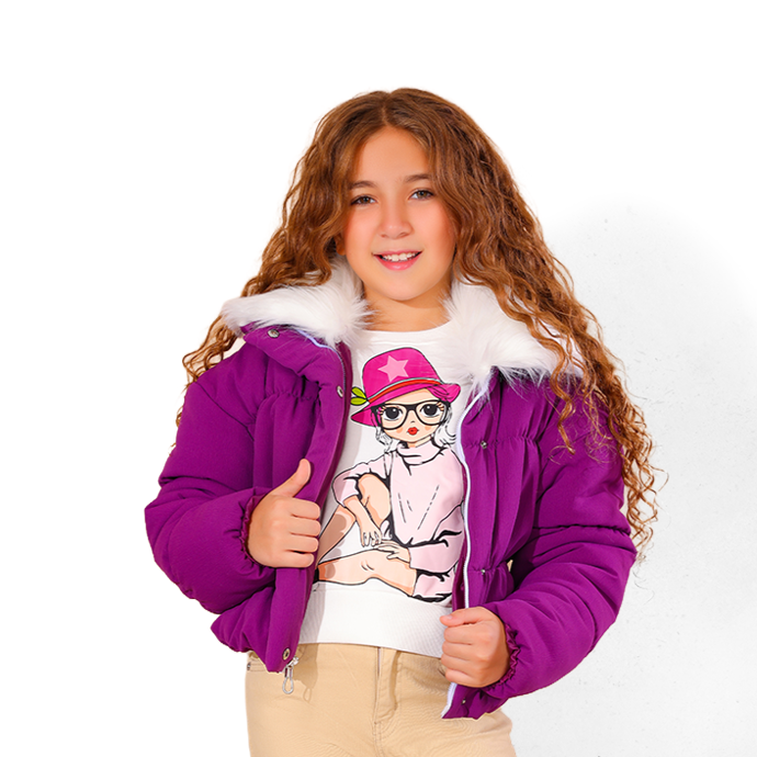 Faux Fur Trim Puffer Jacket