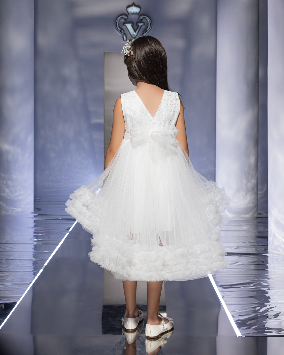 Tiered Ruffle Hem Asymmetric Dress