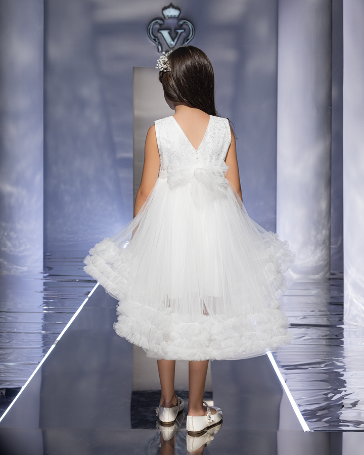 Tiered Ruffle Hem Asymmetric Dress