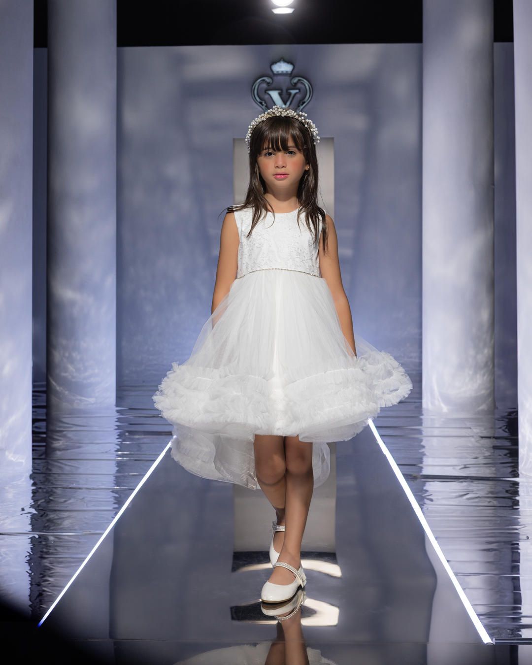 Tiered Ruffle Hem Asymmetric Dress