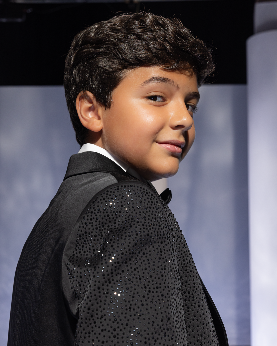 Glitter-Embellished Formal Suit Set