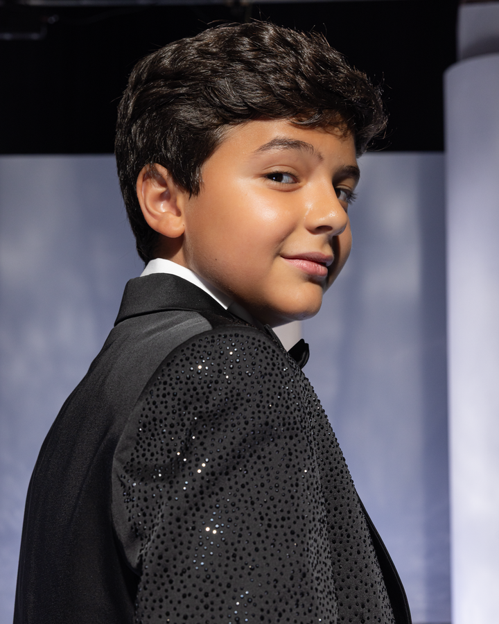 Glitter-Embellished Formal Suit Set