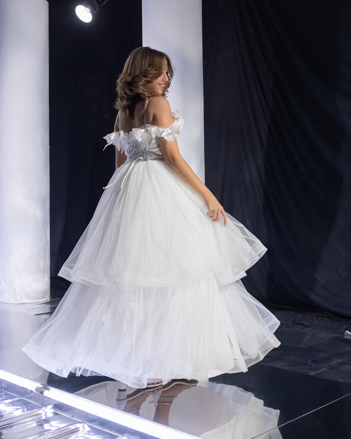 Dreamy Bow Detail Tulle Dress