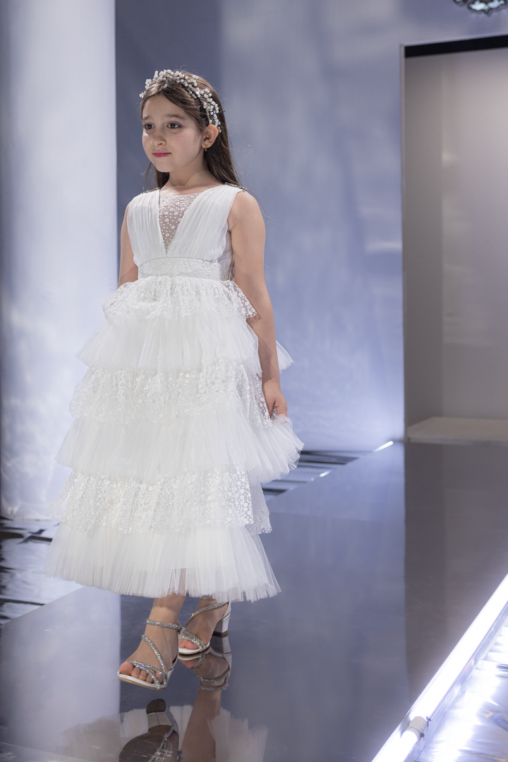 Tiered Lace and Tulle Dress