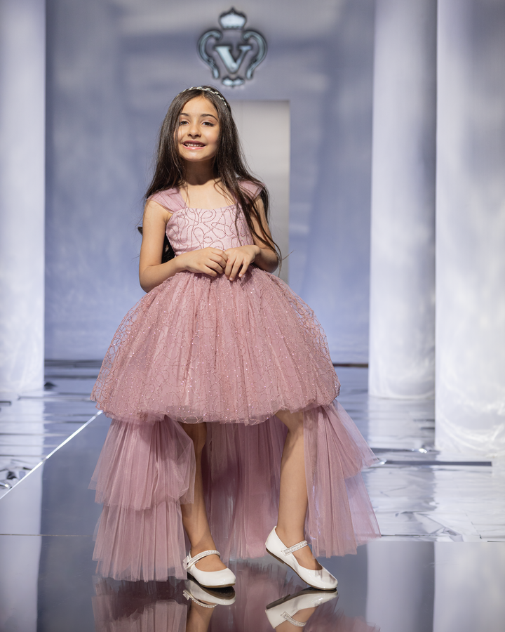 Glittering High-Low Tulle Dress