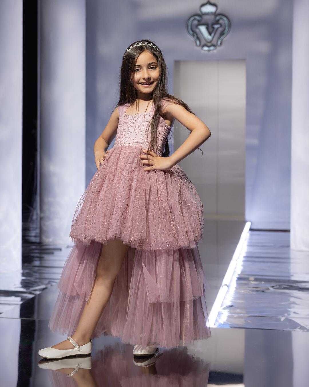 Glittering High-Low Tulle Dress