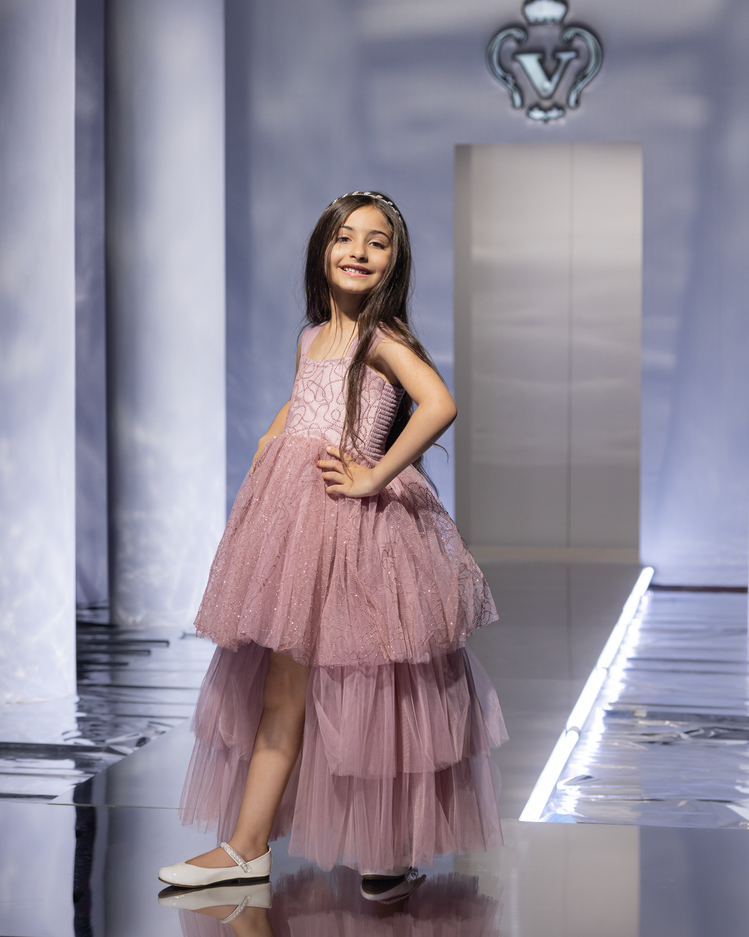 Glittering High-Low Tulle Dress