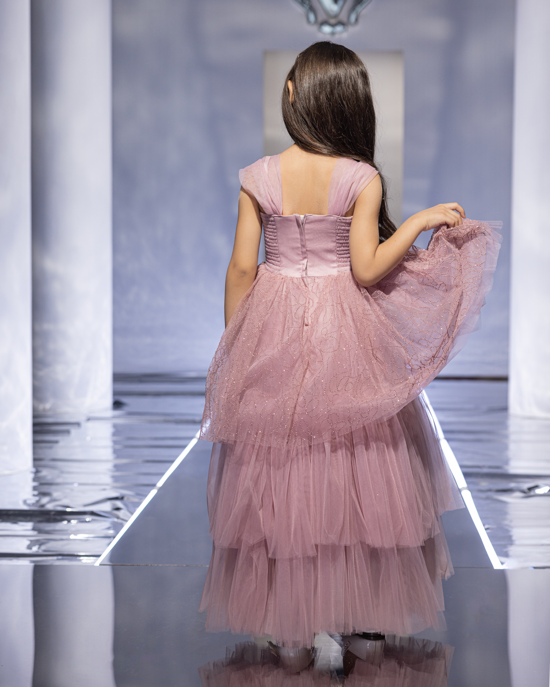 Glittering High-Low Tulle Dress