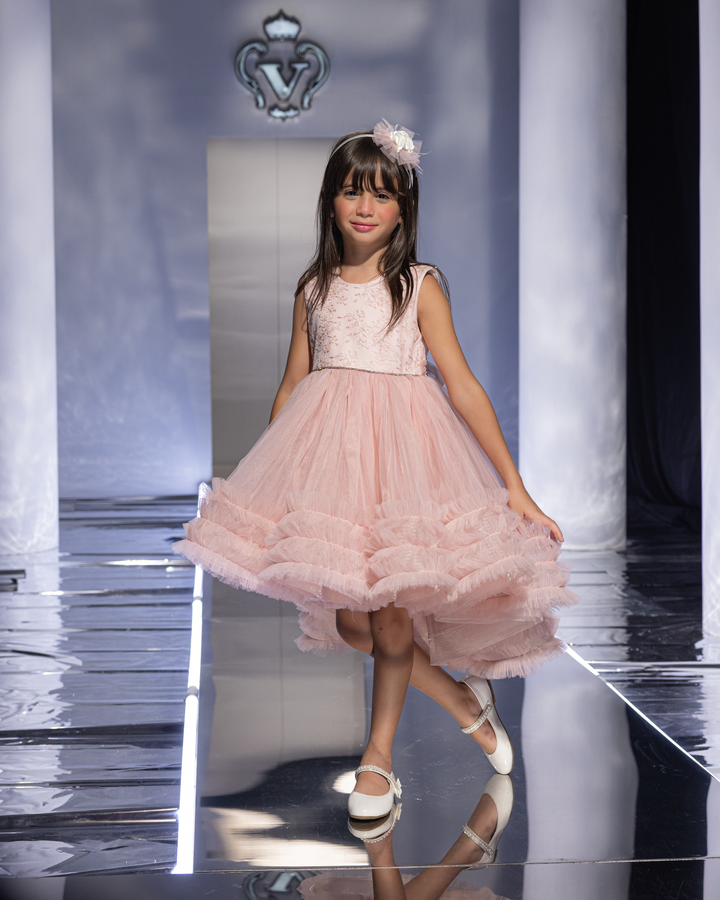 Tiered Ruffle Hem Asymmetric Dress