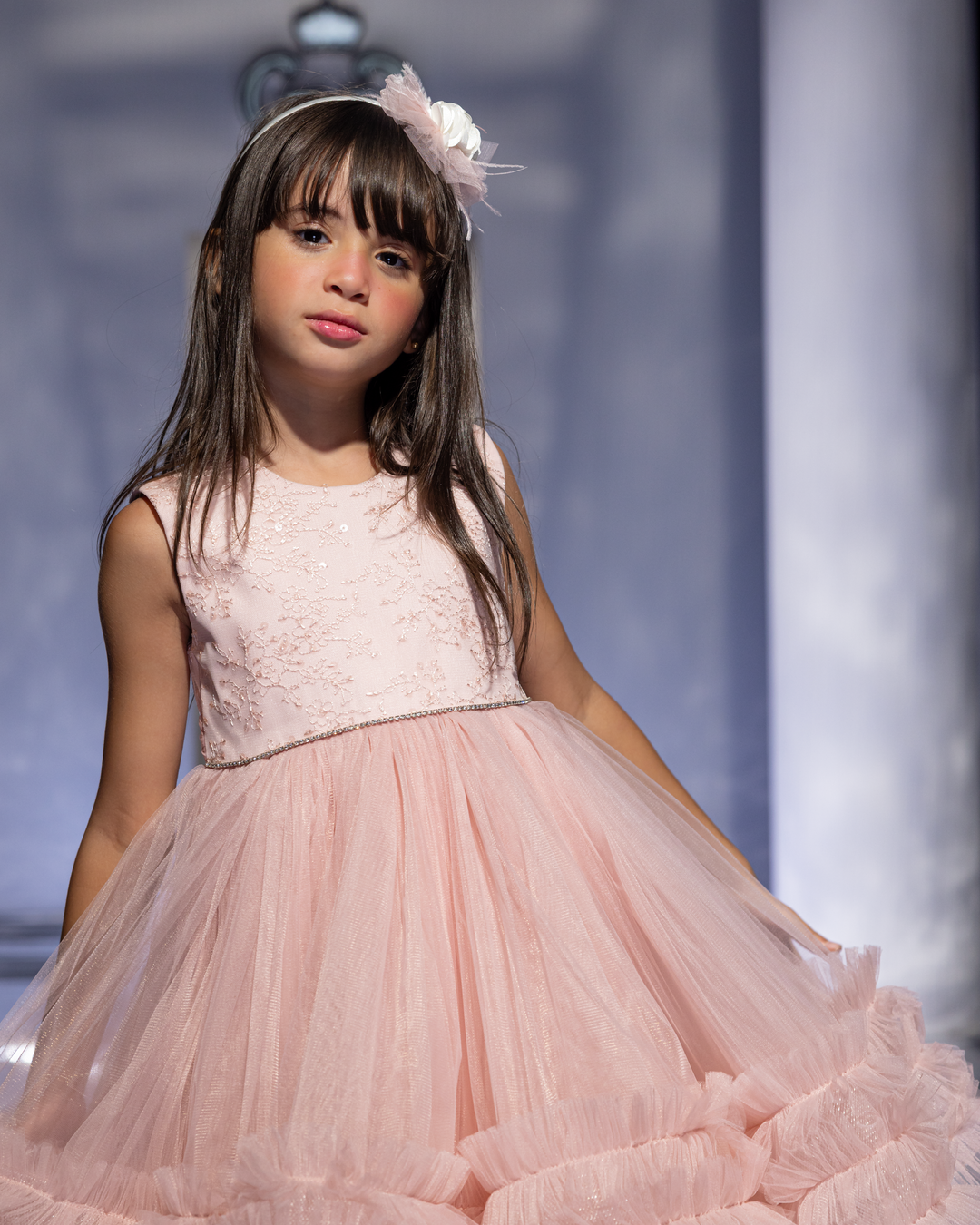 Tiered Ruffle Hem Asymmetric Dress