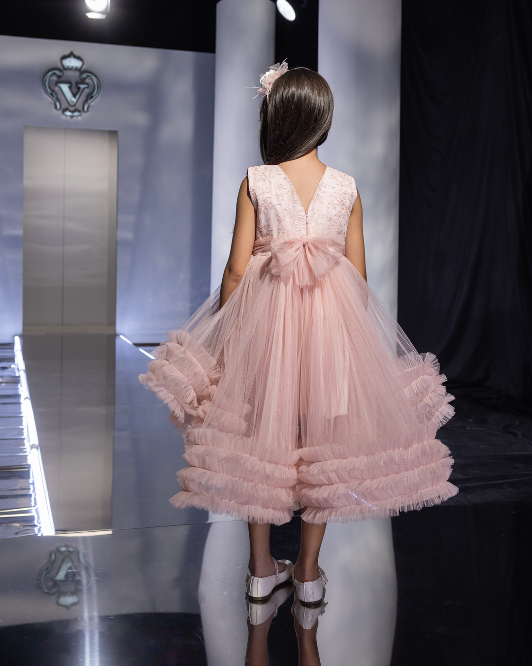 Tiered Ruffle Hem Asymmetric Dress