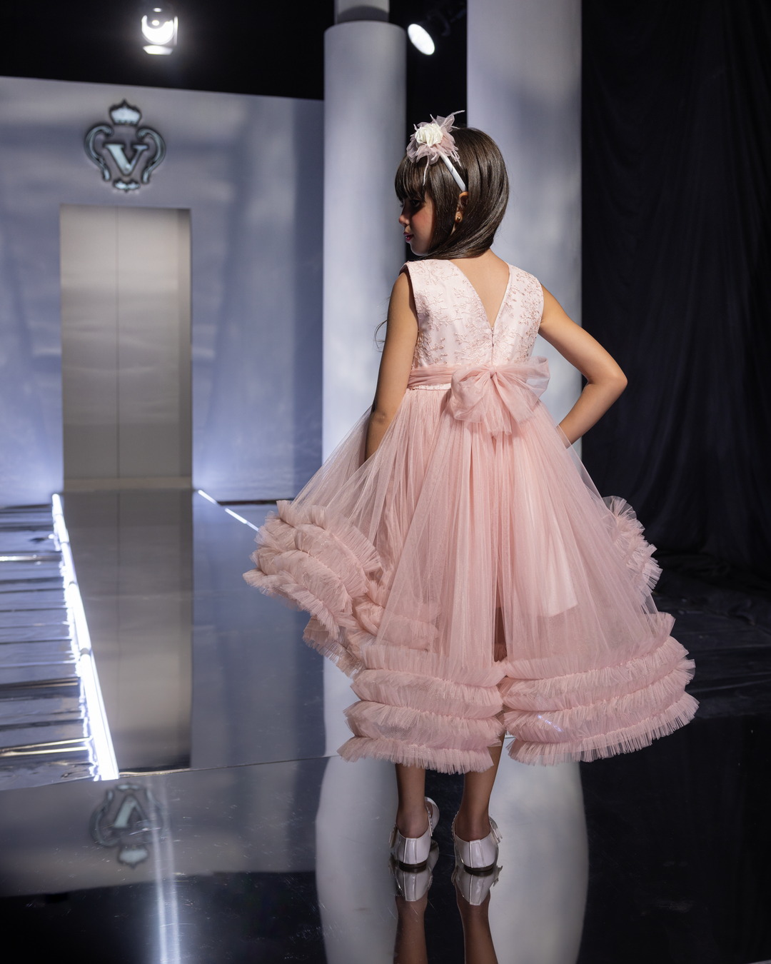 Tiered Ruffle Hem Asymmetric Dress