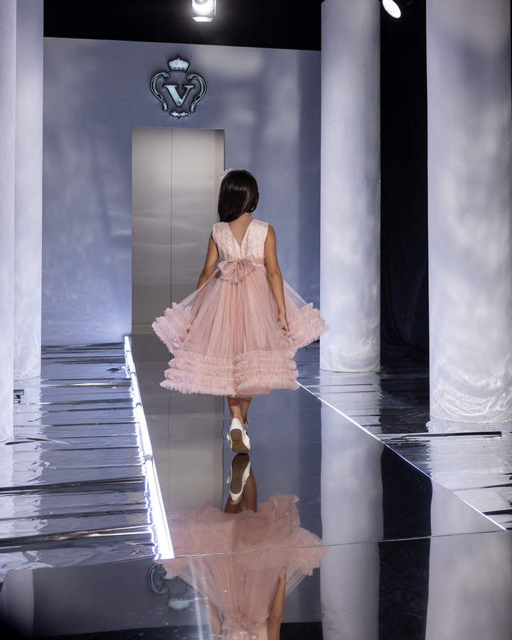 Tiered Ruffle Hem Asymmetric Dress