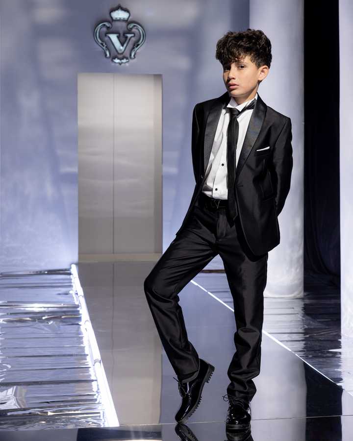 Shiny Lapel Formal Suit Set