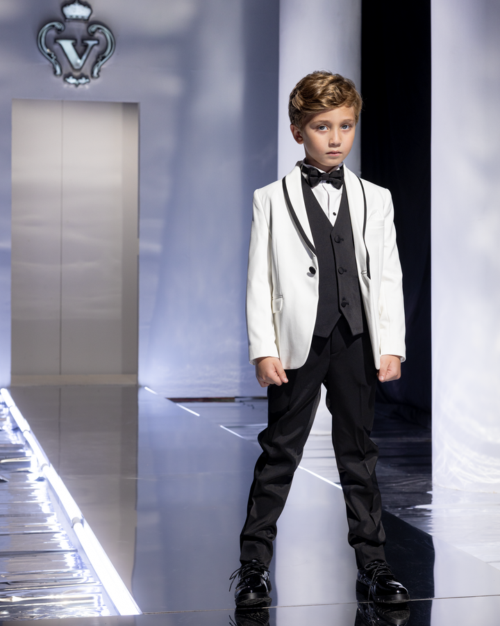 Shawl Collar Black Vest Suit