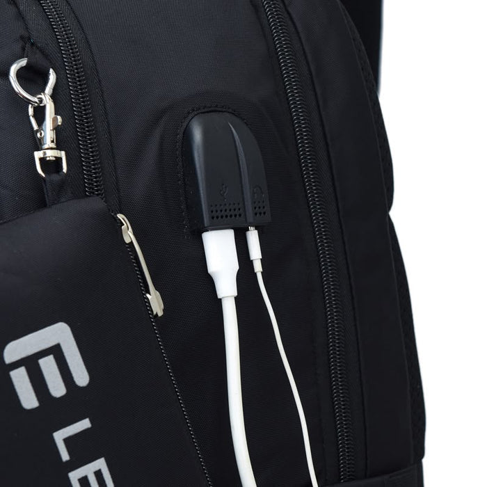 Elegant Multi-Compartment School Backpack with Hanging Pencil Case & USB Charging Port