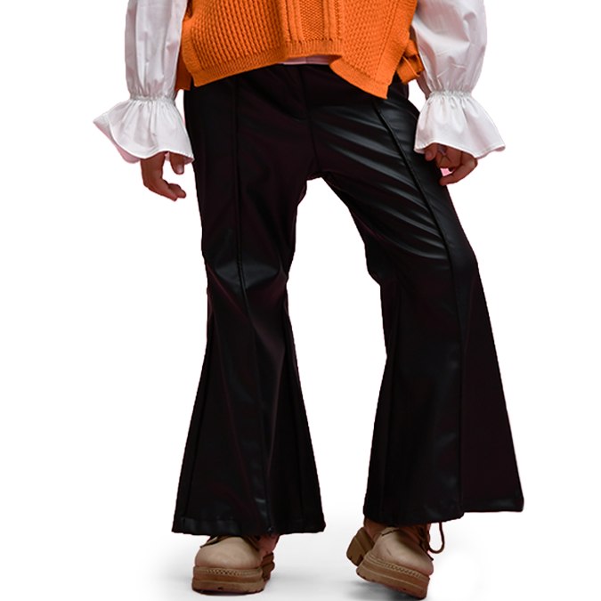 Wide-Leg Vegan Leather Pants