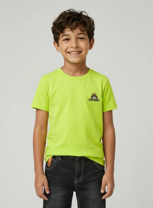 Boys Lime Green One Piece Back-Print Tee