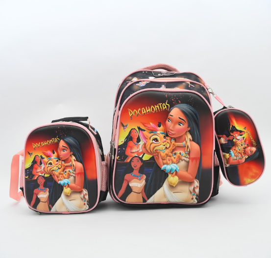 Pocahontas Princess 3-Piece School Backpack Set