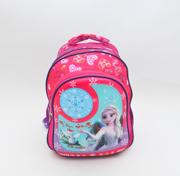 Frozen Elsa & Olaf Kids School Backpack – Pink Hearts & Snowflakes