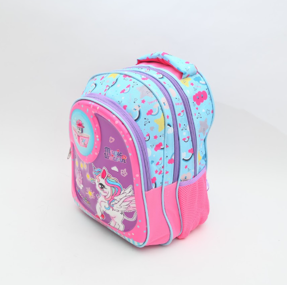 Magic Unicorn Sky Blue & Pink Kids School Backpack