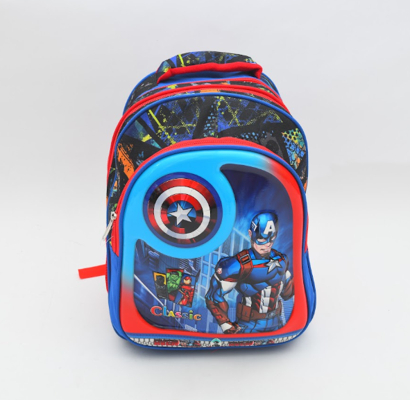 Marvel Captain America Avengers Kids School Backpack – Blue & Red