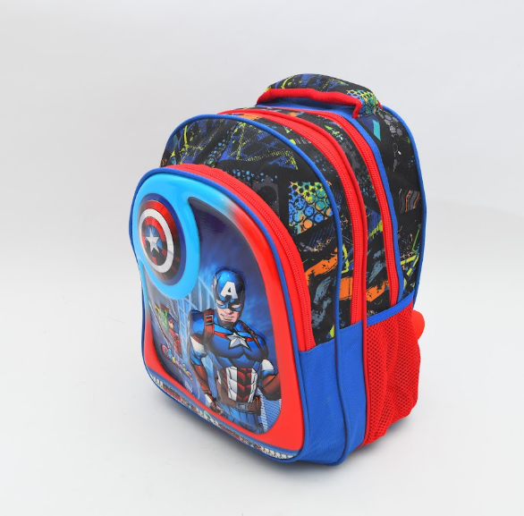 Marvel Captain America Avengers Kids School Backpack – Blue & Red