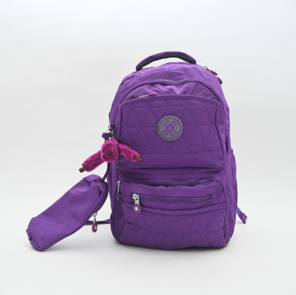 Quilted Diamond Lightweight School Backpack with Matching Pencil Case & Keychain