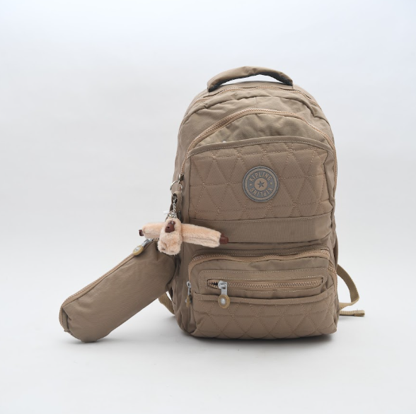 Quilted Diamond Lightweight School Backpack with Matching Pencil Case & Keychain