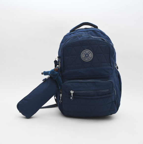 Quilted Diamond Lightweight School Backpack with Matching Pencil Case & Keychain