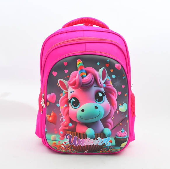 Magical Pink Unicorn Cupcake 3D School Backpack