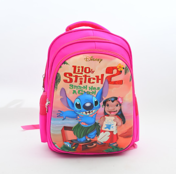 Disney Lilo & Stitch Bright Pink 3D School Backpack