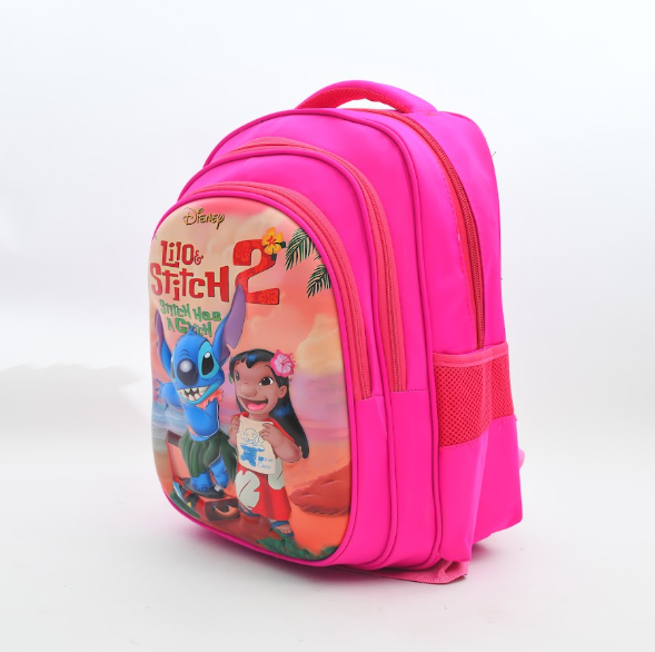 Disney Lilo & Stitch Bright Pink 3D School Backpack