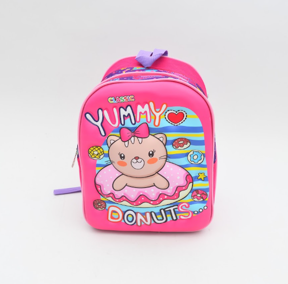 3D Yummy Donuts Kitty Kids Backpack - Bright Pink