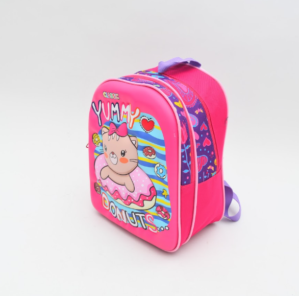3D Yummy Donuts Kitty Kids Backpack - Bright Pink