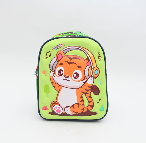 3D Musical Cub Tiger Kids Backpack - Lime Green