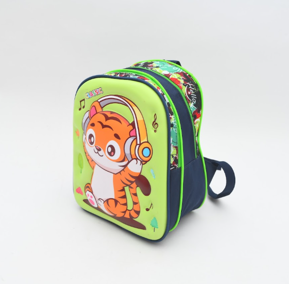 3D Musical Cub Tiger Kids Backpack - Lime Green