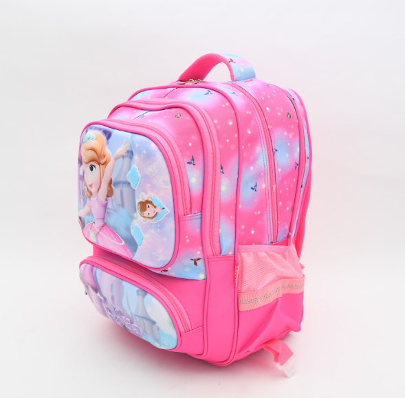 Disney Sofia the First 3D Embossed School Backpack - Bright Pink