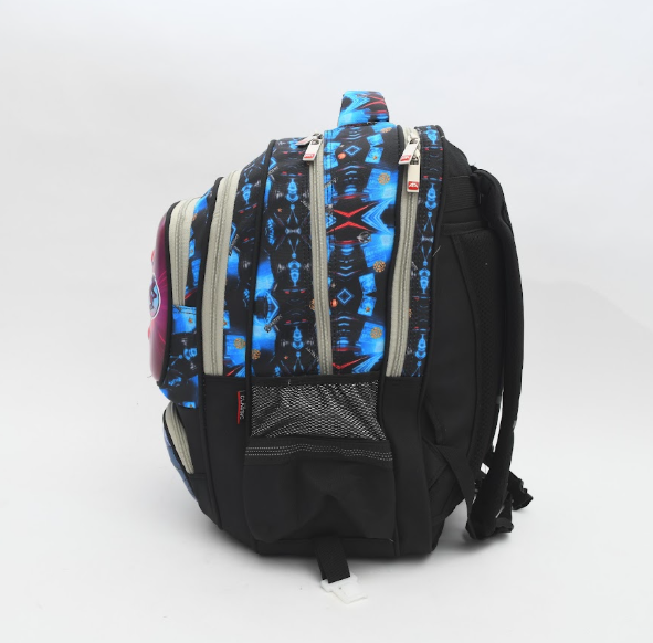 Marvel Iron Man 3D Embossed Superhero School Backpack - Black & Blue