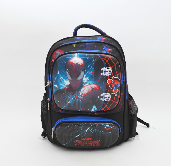 Marvel Spider-Man Electric Web 3D School Backpack - Black & Blue