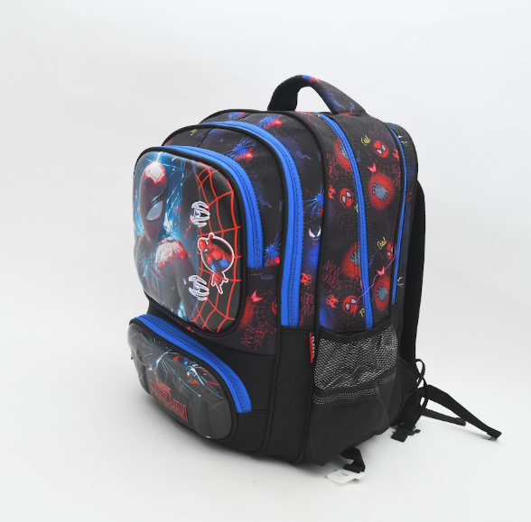 Marvel Spider-Man Electric Web 3D School Backpack - Black & Blue