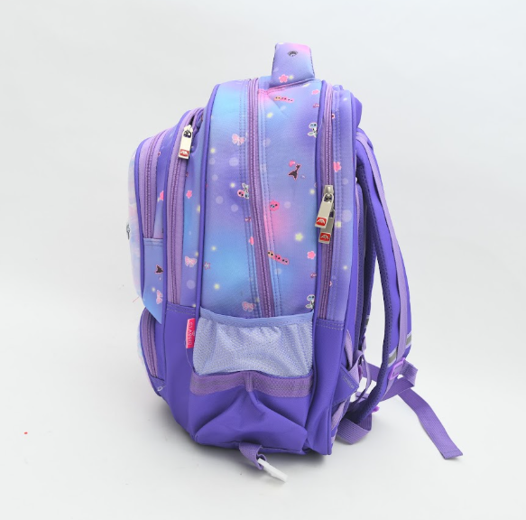 Cute Kuromi Bow & Gingham 3D Embossed Multi-Pocket School Bag for Girls