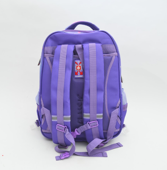 Cute Kuromi Bow & Gingham 3D Embossed Multi-Pocket School Bag for Girls