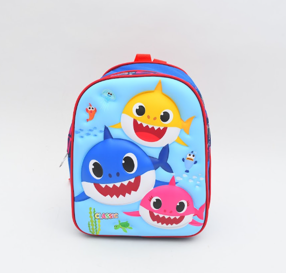 Baby Shark Family 3D Preschool & Nursery Backpack - Ocean Blue