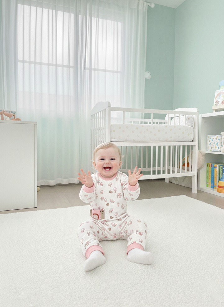 Blush Mushroom Garden Sleepsuit