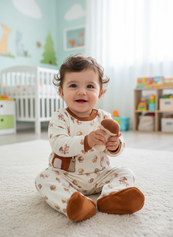 Woodland Mushroom Sleepsuit