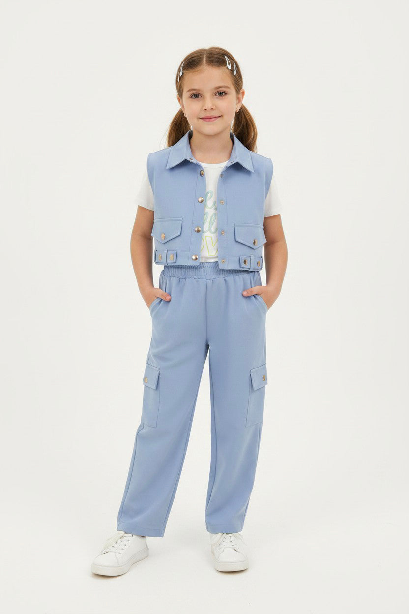 Chic Sleeveless Cargo Set