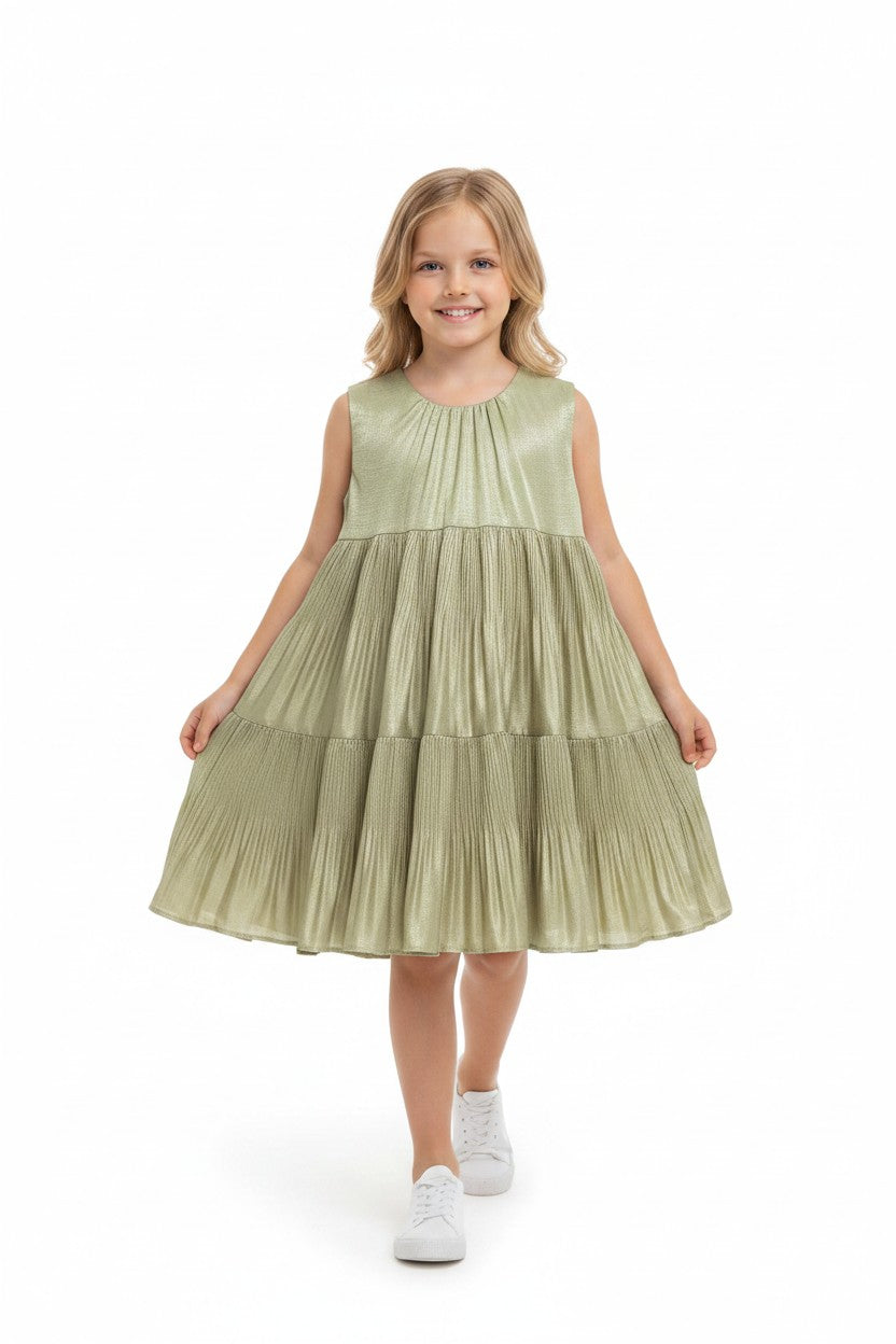 Summer Pleated Party Tiered Dress