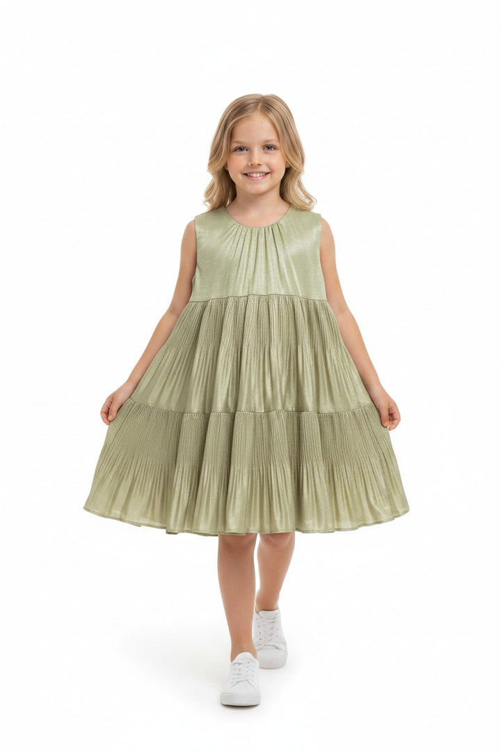 Summer Pleated Party Tiered Dress
