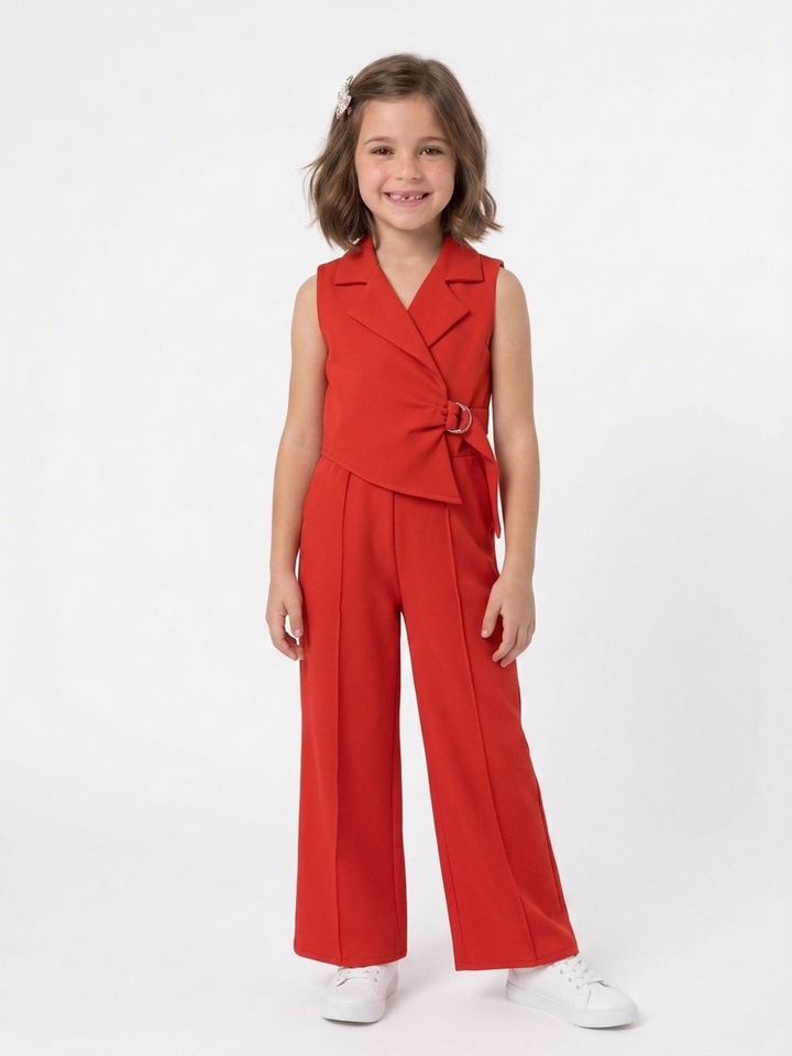 Chic Sleeveless Blazer & Wide-Leg Trouser Set
